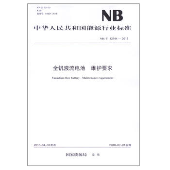 NB/T 42144—2018 全钒液流电池 维护要求